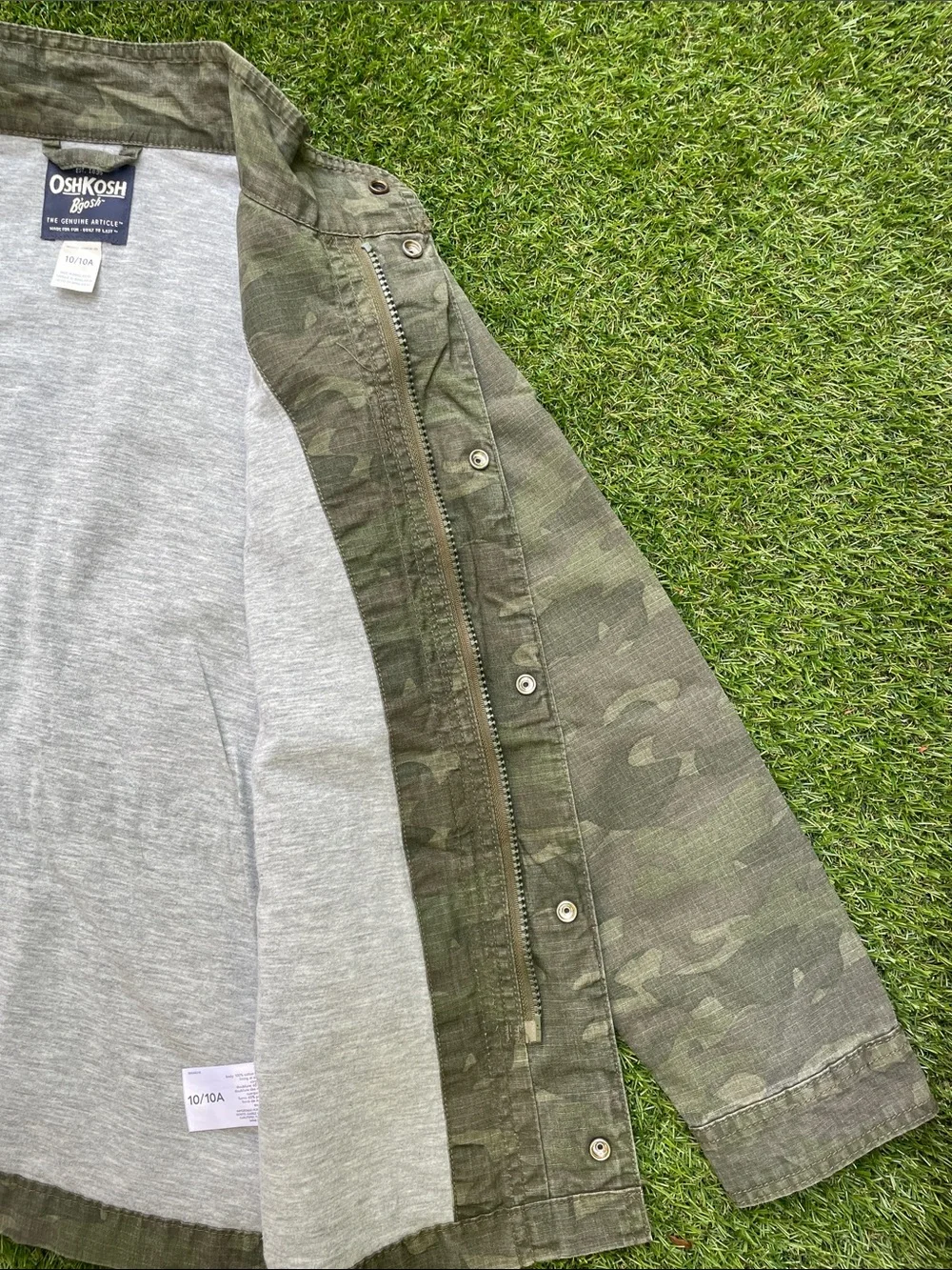 OshKosh B'gosh Kids Gray Camo Utility Jacket